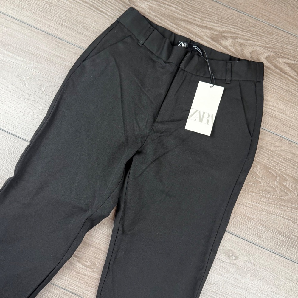 Zara Womens Trousers Slim Fit Ankle Length Black XS